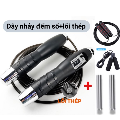 Dây nhảy đếm số thể dục giảm cân 2,9m dây nhảy thể lực lõi thép thể dục thể thao tiện lợi tại nhà GPSORTS