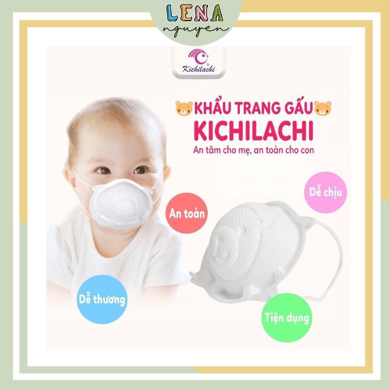 Khẩu trang 3D MASK gấu Kichilachi cho bé từ sơ sinh  - Cam kết Chính hãng
