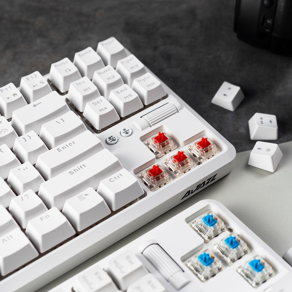 Bàn phím cơ Ajazz K870T White RGB Bluetooth 5.0 - Hàng chính hãng