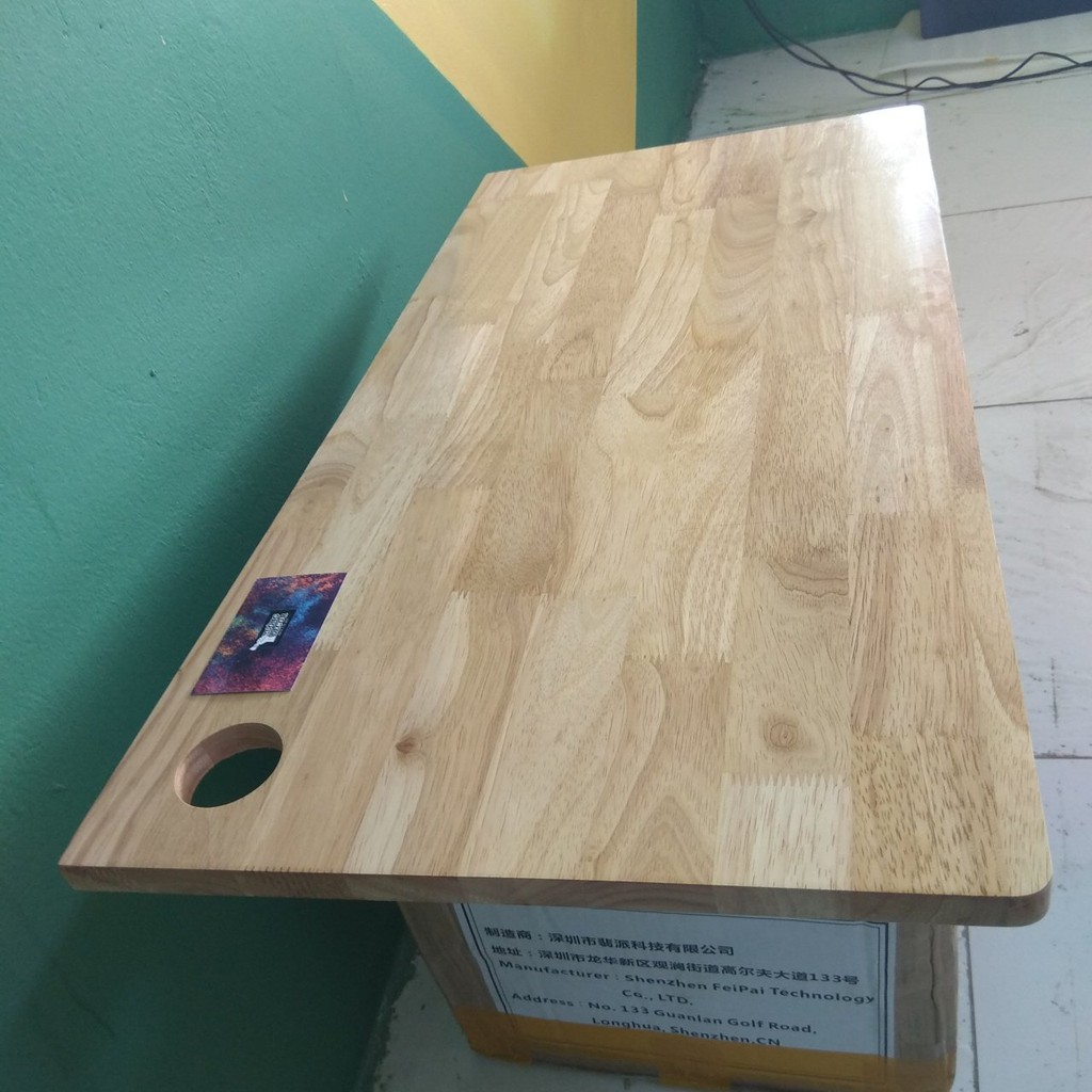 Bàn gập treo tường gỗ tự nhiên thông ghép thanh phủ bóng 40x80cm