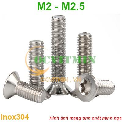 KS2I# - Ốc Lục Giác Bông M2 M2.5 Lục Giác Sao Inox 304 Hút Nam Châm