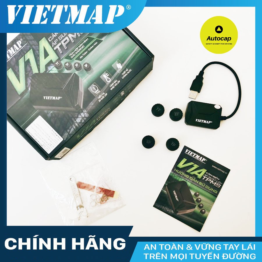 Cảm Biến Áp Suất Lốp VIETMAP V1A Tích Hợp Màn Hình DVD Android cho xe ô tô