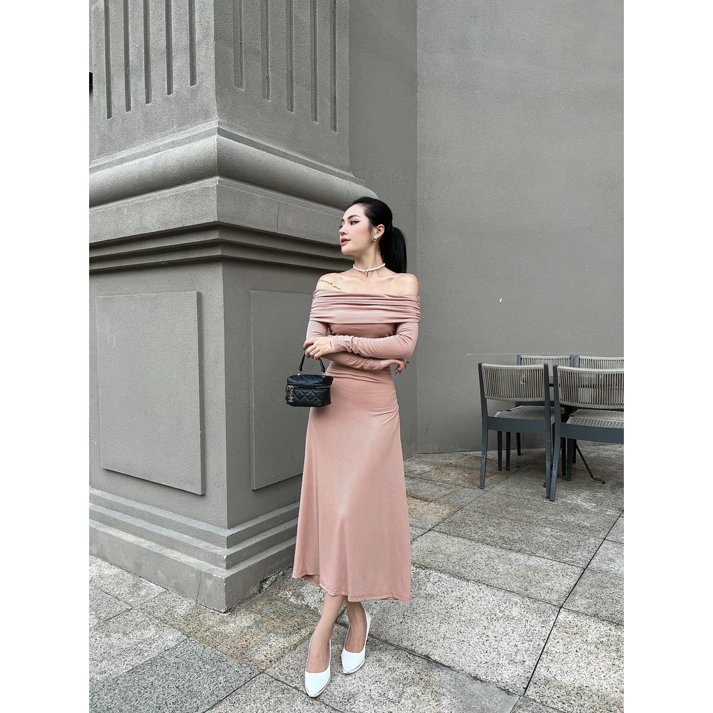 Đầm body Bẹt Vai Dự Tiệc, Đi Chơi Sang Chảnh