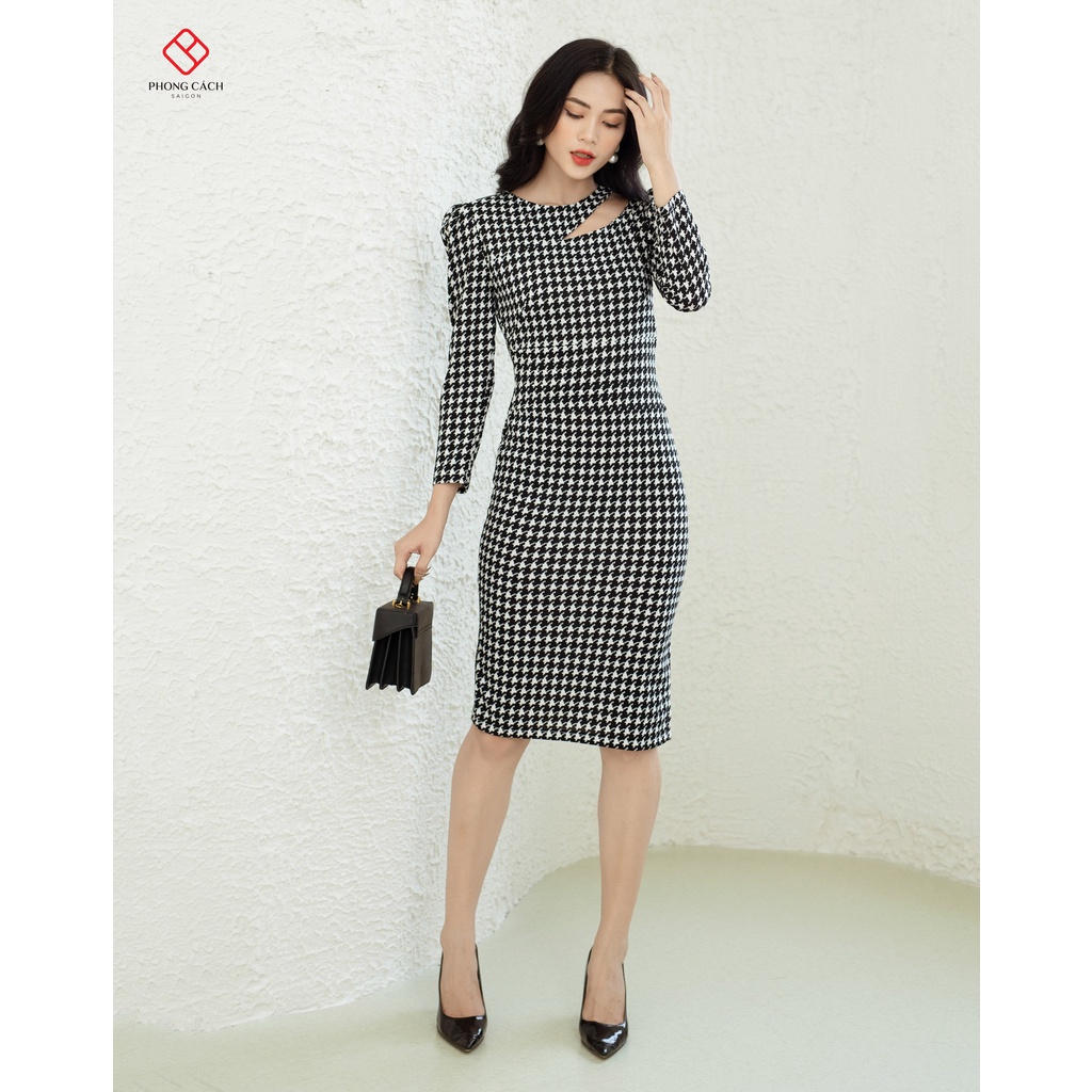 Đầm body cut out hoạ tiết SD1363 - Phong Cách SAIGON