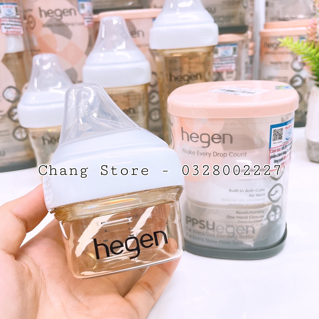 Bình sữa Hegen PPSU cao cấp 60ml 150ml 240ml 330ml,cam kết chính hãng