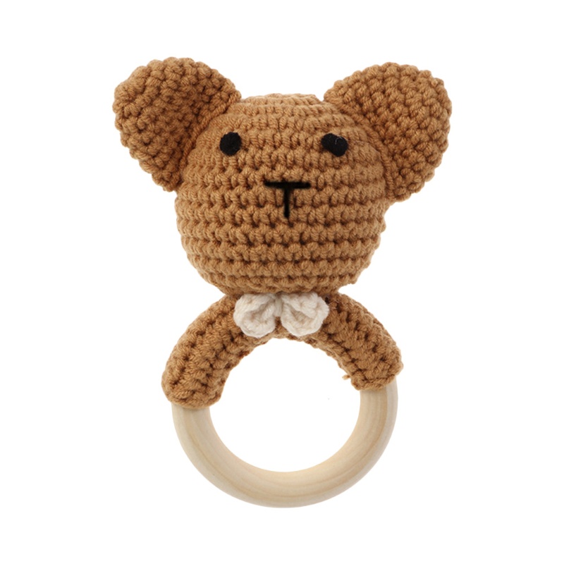 Đồ Chơi Vòng Lục Lạc Hình Gấu Đan Móc DIY Cho Bé Sơ Sinh Mọc Răng