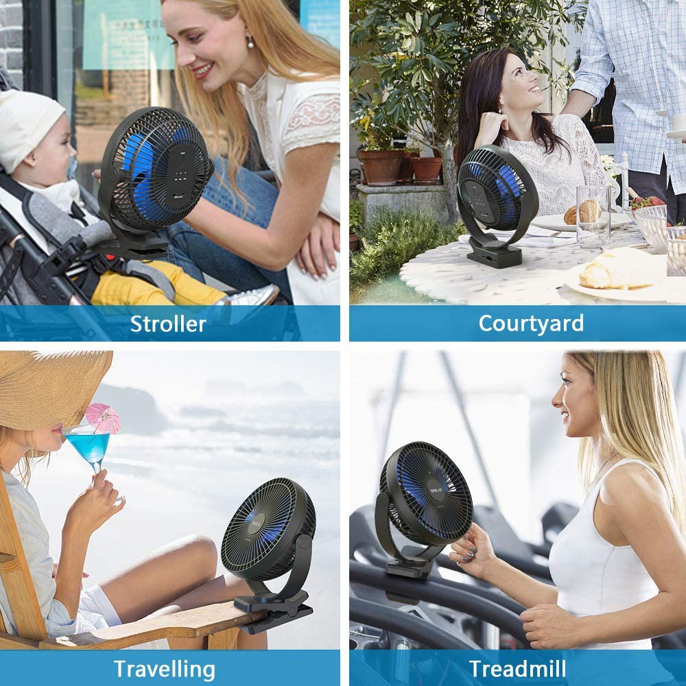 Quạt Điện Để Bàn Dạng Kẹp 8inch Sạc Usb 720 24 Giờ Có Thể Điều Chỉnh