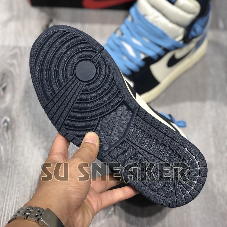 Giày Jordan Obsidian Xanh Than Gót Xanh Dương Cao Cổ Nguyên Bản SC SUSNEAKER ( Full Box Kèm Dây Phụ )