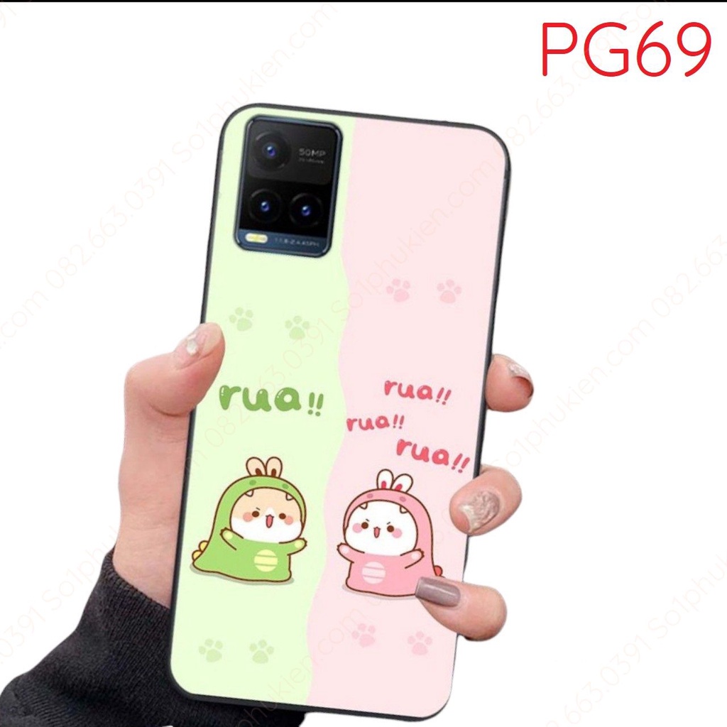 Ốp lưng Vivo Y21 Y21s Y33s dẻo in hình chibi khủng long xanh dễ thương siêu đẹp