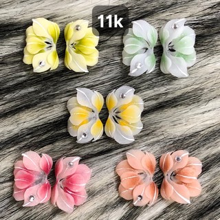 Hoa nửa fan hai màu - Hoa bột đính móng HN102
