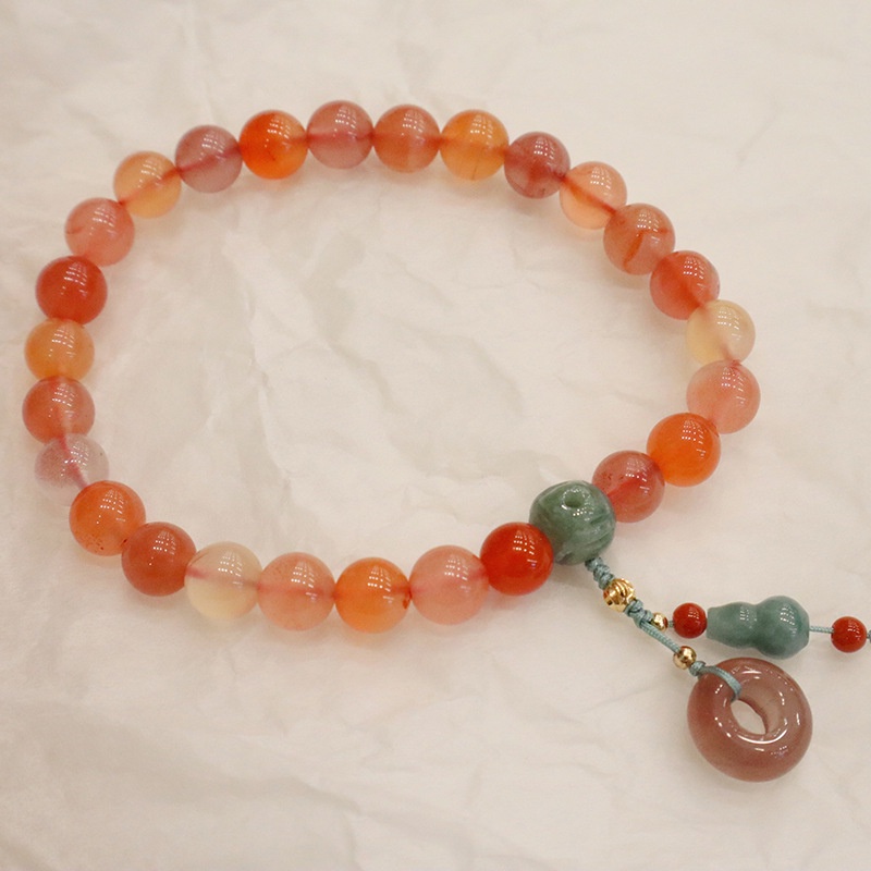 [Hàng Mới Về] Vòng Tay Hạt Mã Não Và Hồ Lô Thiết Kế Niche Thời Trang Mùa Thu Cho Nữ