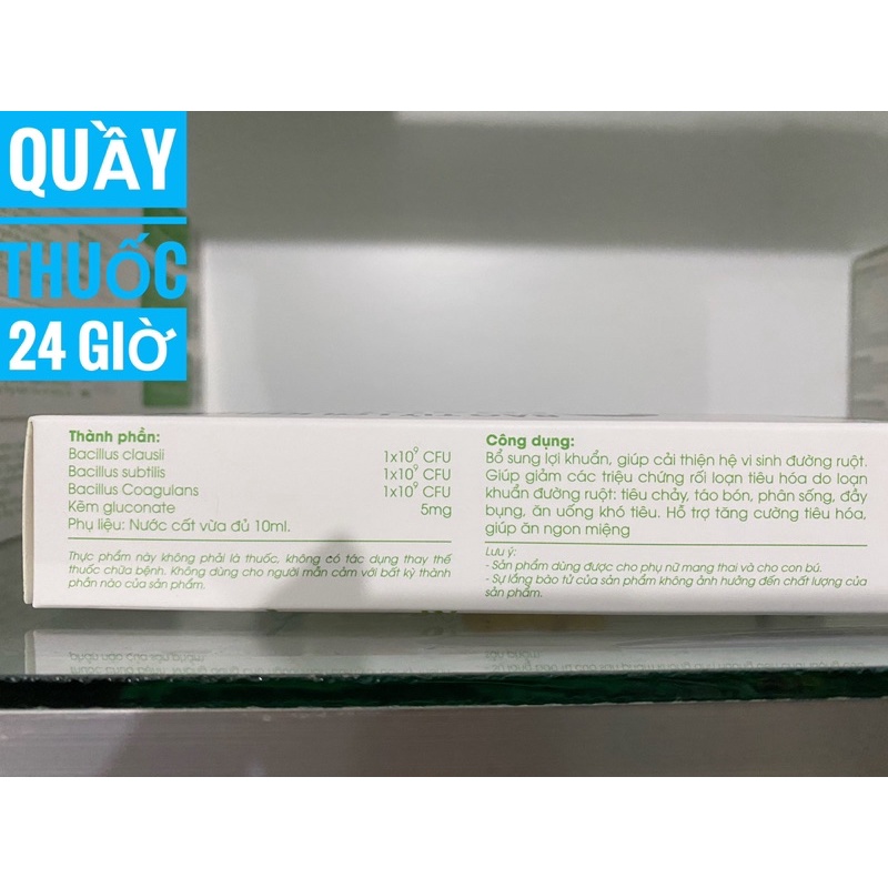 Bào tử lợi khuẩn Organic 100 Organic100 men vi sinh giúp ăn ngon, tăng cường tiêu hóa, giảm tiêu chảy, táo bón, đầy hơi