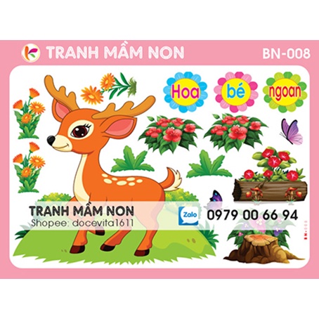 Decal mầm non - GÓC BÉ NGOAN khổ to 127x80