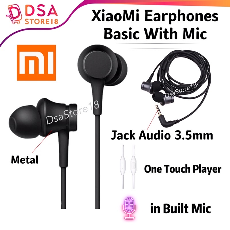 Tai Nghe Nhét Tai XiaoMi Mi6 / Piston 6 Rảnh Tay Kèm Mic XiaoMi Redmi 1 2 3 4X 4A 5 5A Note Mi4i Mi4C Mi5