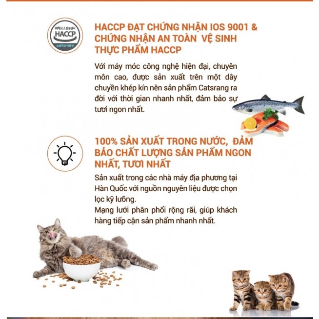 Thức ăn mèo Catsrang chống búi lông giảm mùi phân túi 1kg - Bivido