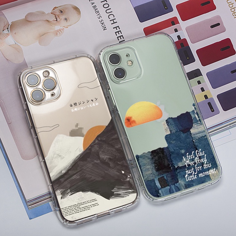 Ốp lưng iphone 6, 6s plus, 7 8 Plus, X, XS, XR, XSMAX, 11, 12, 13 PROMAX TRONG SUỐT NÚI ĐỒI TRỪU TƯỢNG PKVN