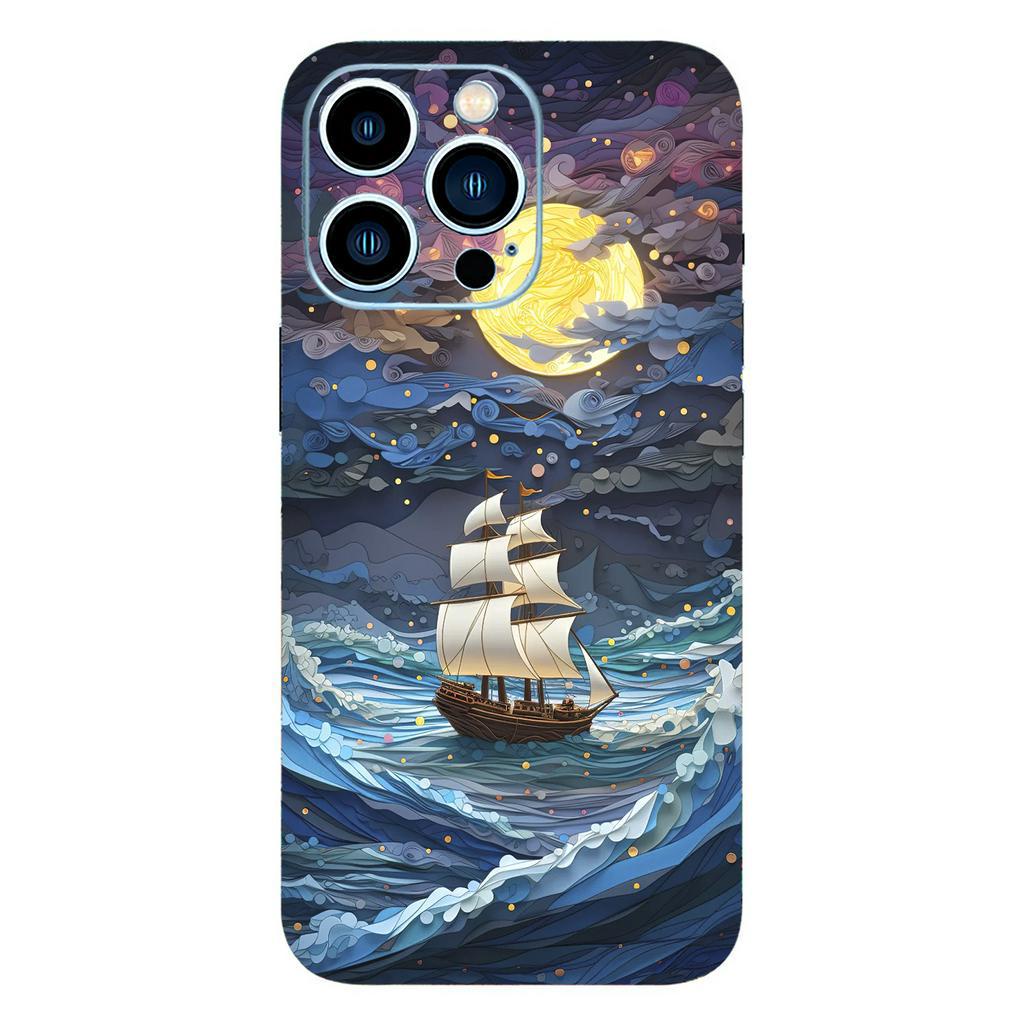 Tấm dán Skin Mặt Sau Thuyền Buồm MS02 FULL VIỀN 14 pro max , 13 pro max , 12 pro max , 11 pro max , xs max - FukiShop