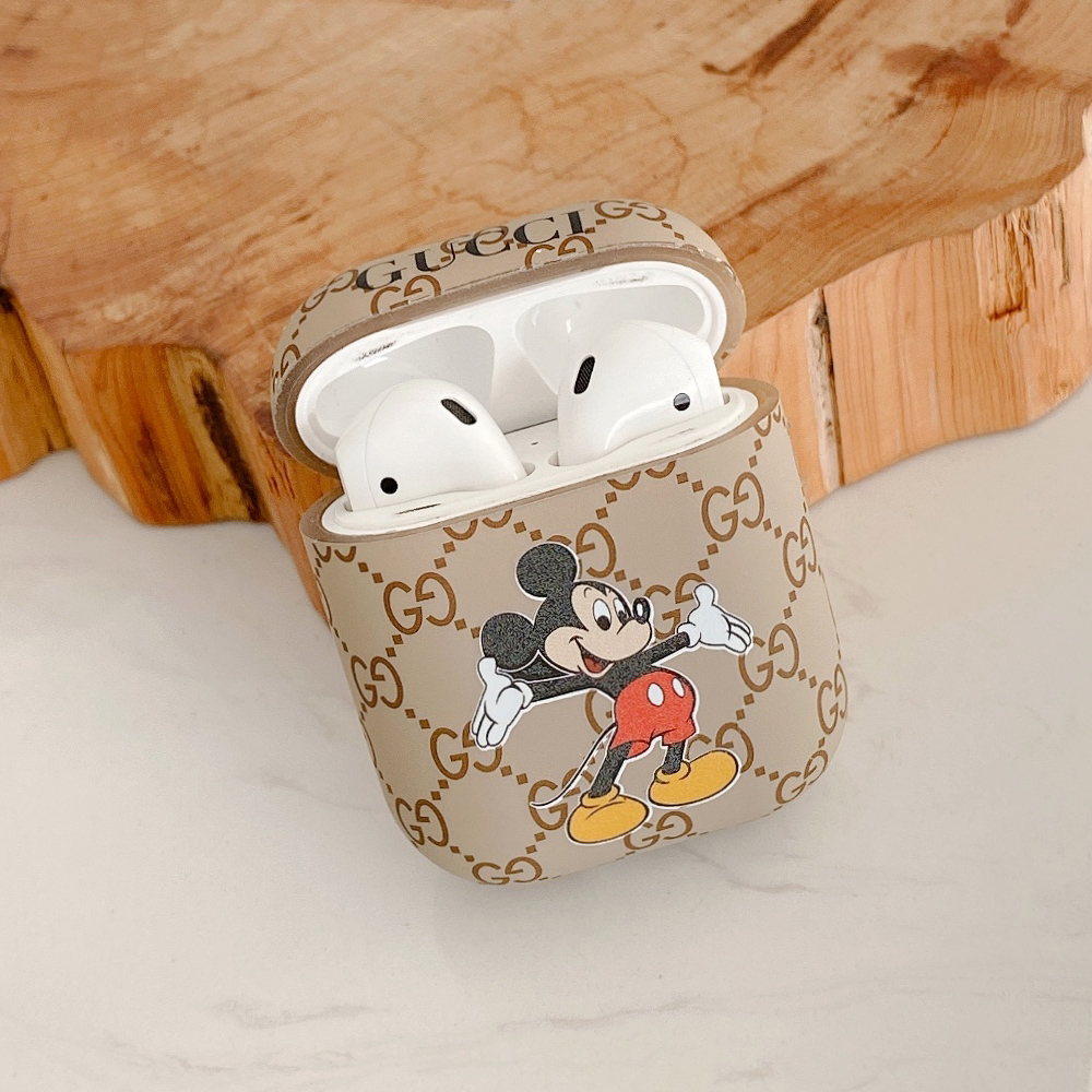 Vỏ Bảo Vệ Hộp Sạc Tai Nghe Airpods 1 2 Pro Apple Không Dây Chất Liệu Mềm Họa Tiết Versace Mickey Dạ Quang