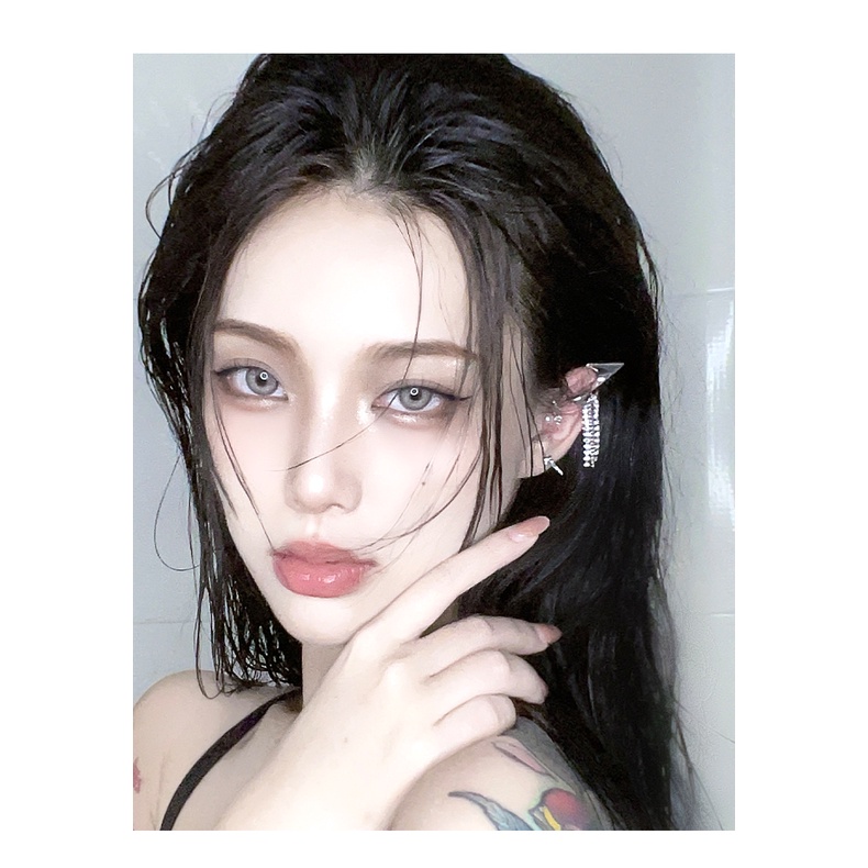 Bông tai dạng kẹp không cần xỏ lỗ màu đỏ thời trang cao cấp cho nữ