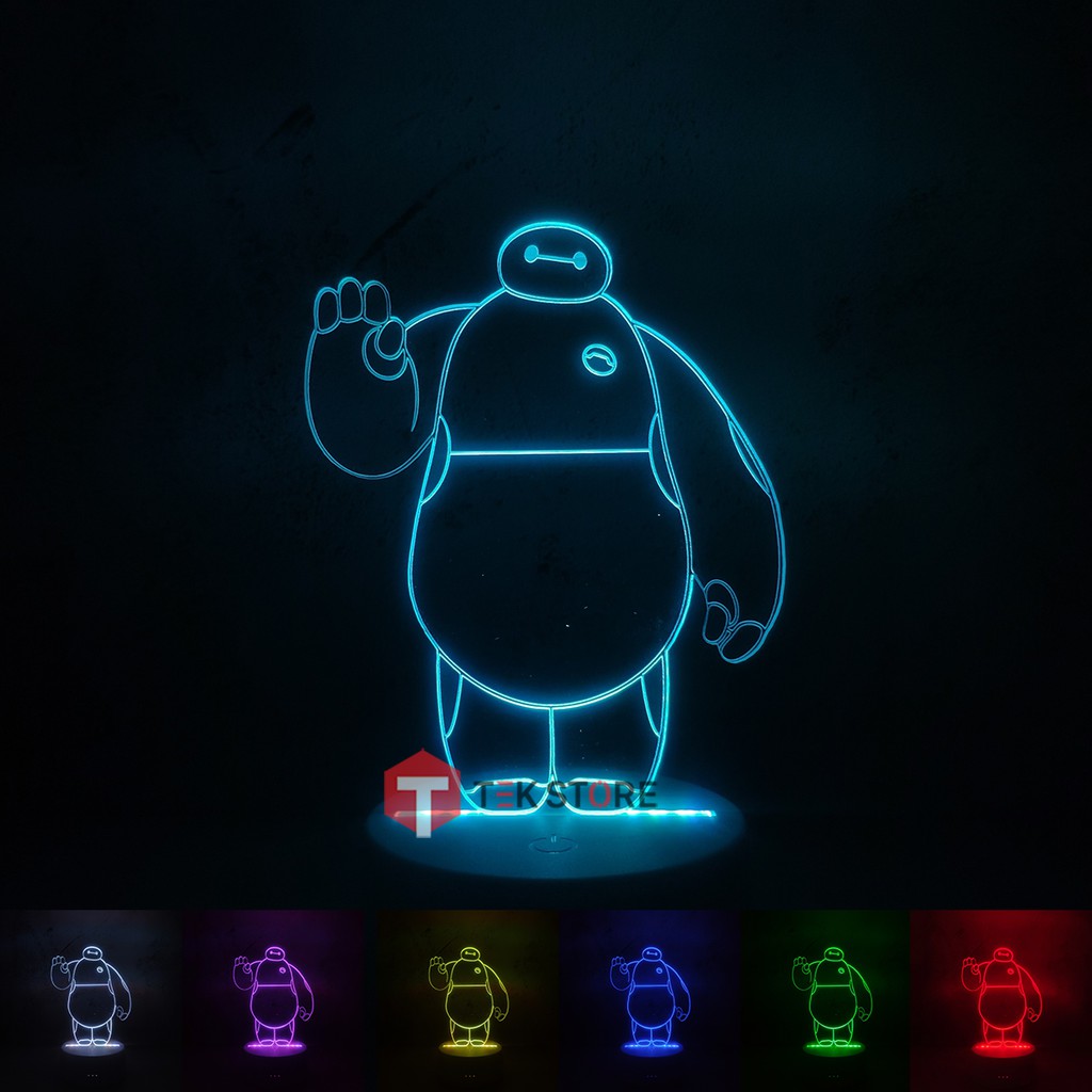 Đèn Ngủ Baymax (3 Màu - 7 Màu - 16 Màu Kèm Điều Khiển)