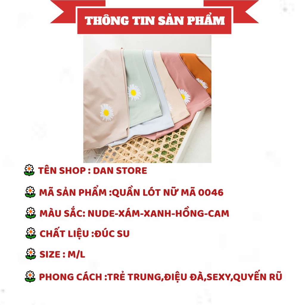 Quần Lót Nữ - Quần Lót Đúc Su cao cấp phối hoa cúc điệu đà DAN STORE MÃ 0046
