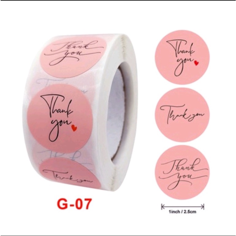 [Nhiều mẫu] Set 100 - 50 tách từ cuộn 500 nhãn dán cảm ơn dán quà tặng - Sticker Thank you size 2,5cm