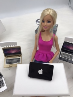 Máy tính dành cho búp bê MacBook mini đồ chơi laptop
