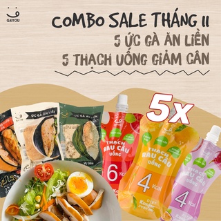 Combo 5 Gói Ức Gà + 5 Gói Thạch Uống Healthy Eatclean