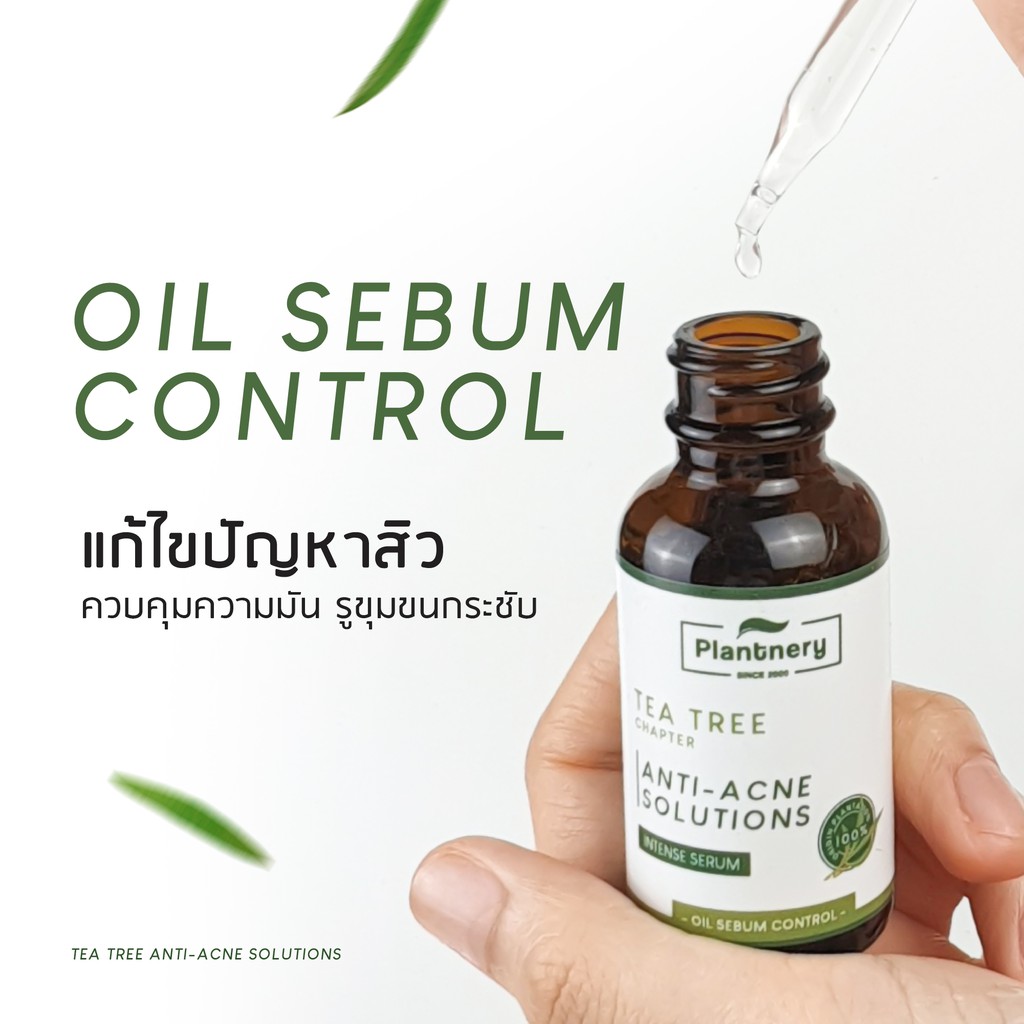 Serum tràm trà Plantnery Tea Tree - tinh chất trà xanh đậm đặc xóa thâm, giảm mụn, se khít lỗ chân lông 30 ml.