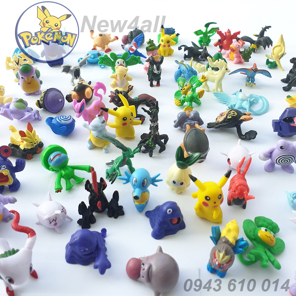 Đồ chơi 50 con Anime POKEMON bằng nhựa size nhỏ 2-3 cm tuyển tập Pokemon đa hệ mẫu ngẫu nhiên (Set Poke'mon) - New4all