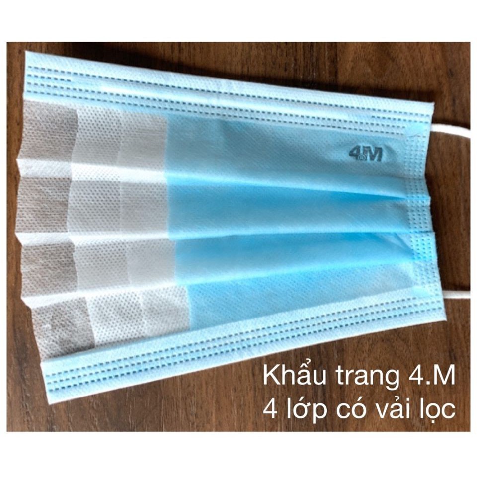 Khẩu trang y tế 4M hàng 4 lớp kháng khuẩn chứng nhận FDA chuẩn xuất khẩu