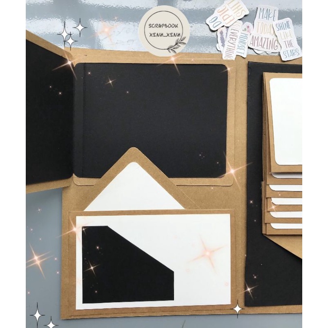 S01 Scrapbook mini, sổ dán ảnh đã có sẵn hiệu ứng, quà tặng sinh nhật đáng yêu