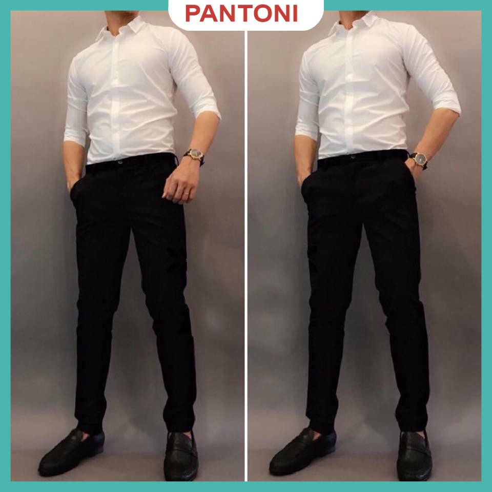 Combo Quần Âu Nam Ikemen Màu Đen, Áo Sơ Mi Nam Trắng Dài Tay Dáng Ôm Body | BigBuy360 - bigbuy360.vn