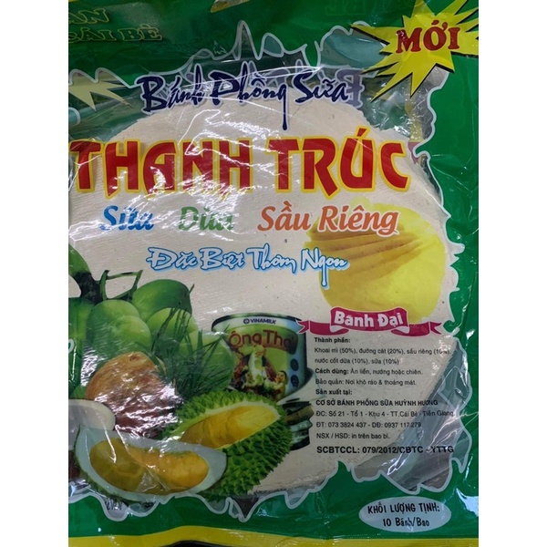 Bánh tráng sữa dừa sầu riêng Thanh Trúc đại dày 370gam