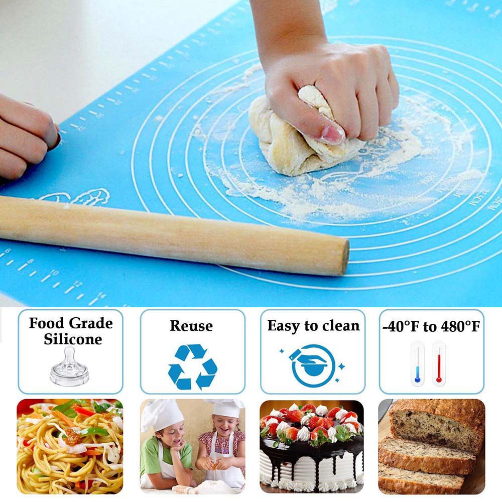 Thảm Nhào Bột Làm Bánh Dày Dặn Chịu Nhiệt Độ Cao 40x30cm