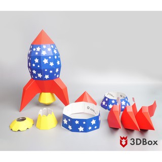 Tên lửa Retro – Đồ chơi sáng tạo mô hình giấy 3D
