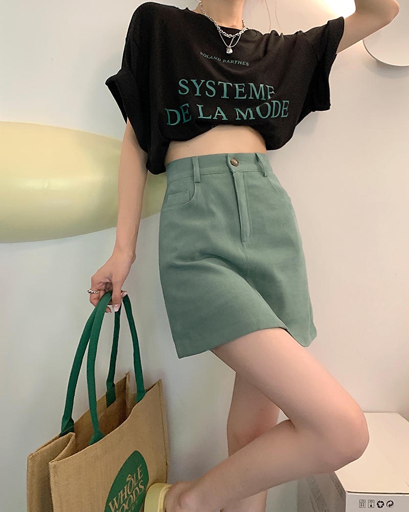 Chân Váy Ngắn Dáng Chữ a Lưng Cao Màu Trơn Chống Chói 50718