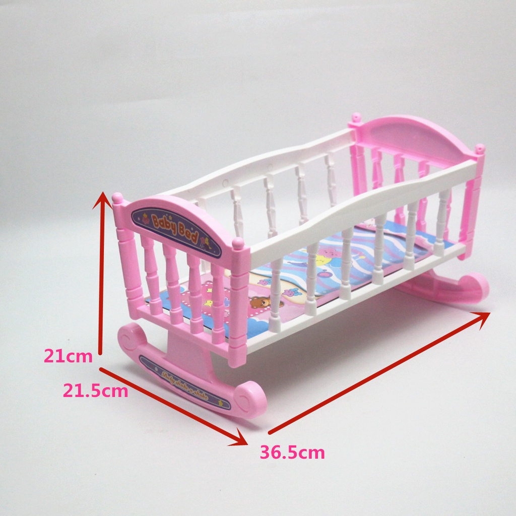 Phụ kiện búp bê giường màu hồng cho búp bê 30cm ANDATOY AD926