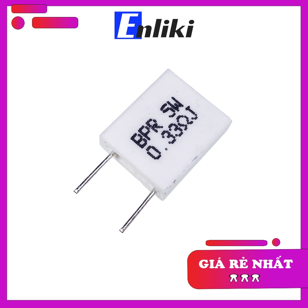 Điện Trở Sứ 0.33R 5W Loại Đứng