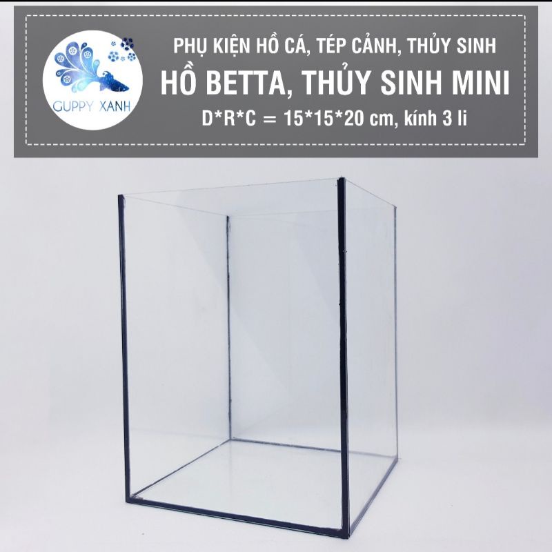 Hồ betta , hồ thủy sinh mini 15*15*20
