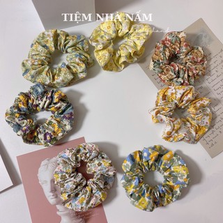 🎀 CỘT TÓC SCRUNCHIES VẢI HOA HOT NHẤT MÙA HÈ - [ Nhà Nấm handmade ]