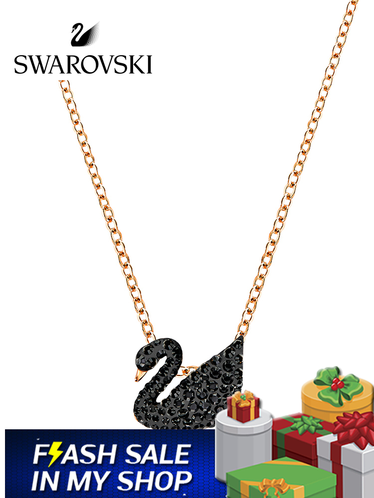 FLASH SALE 100% Swarovski Dây Chuyền Nữ ICONIC SWAN Black Swan Fashion Classic FASHION Necklace trang sức đeo Trang sức