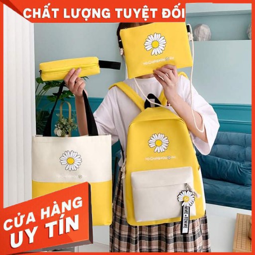 BỘ BALO THỜI TRANG 4 MÓN HÌNH HOA CÚC