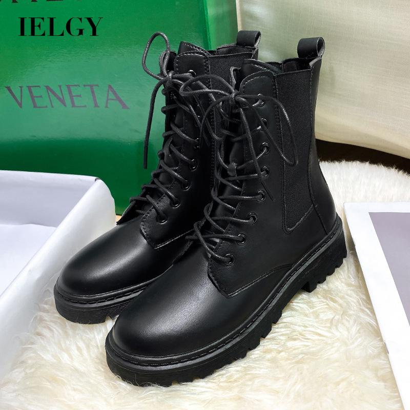 Giày bốt martin IELGY đế dày thắt dây phong cách Anh quốc thời trang cá tính dành cho nữ