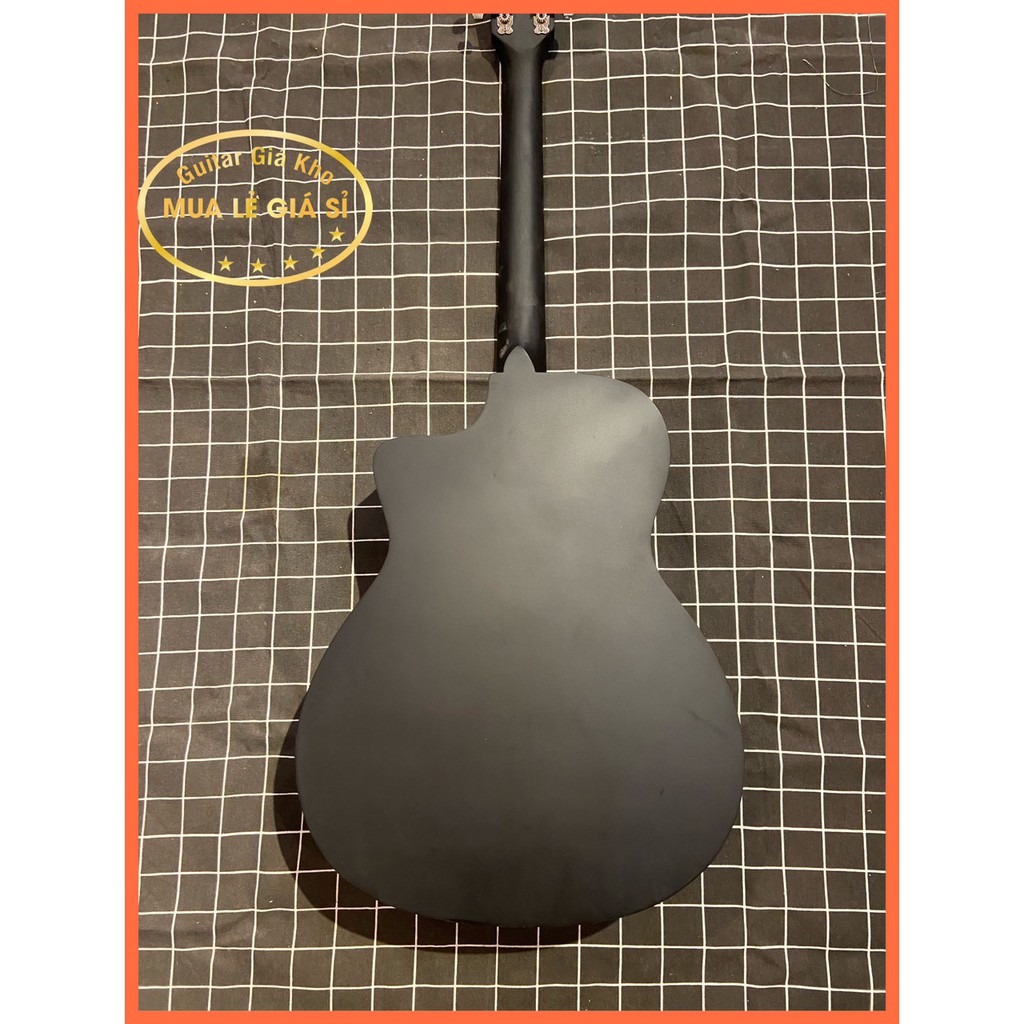 Đàn guitar acoustic Việt GK-02 Black mặt gỗ thịt có ty chỉnh