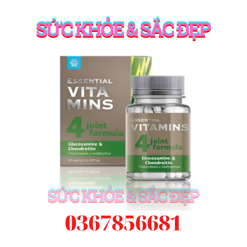 Thực phẩm bảo vệ sức khỏe Essential Vitamins 4 Glucosamine & Chondroitin – 60 viên – Date T8/2023