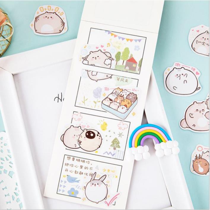 Bộ 46 Sticker Mèo Ú Hàn Quốc dán trang trí E47