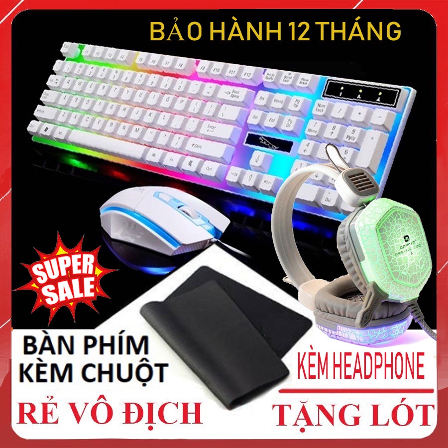 Combo bộ bàn phím và chuột G21 kèm Headphone A7 Led Tặng kèm lót chuột