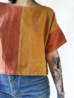 Vải linen màu cam đất