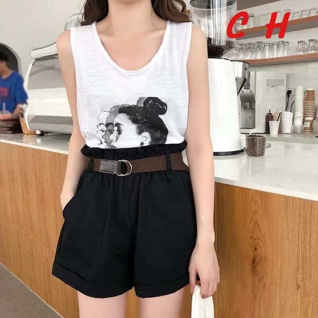 Áo tanktop cô gái búi tóc COH0719